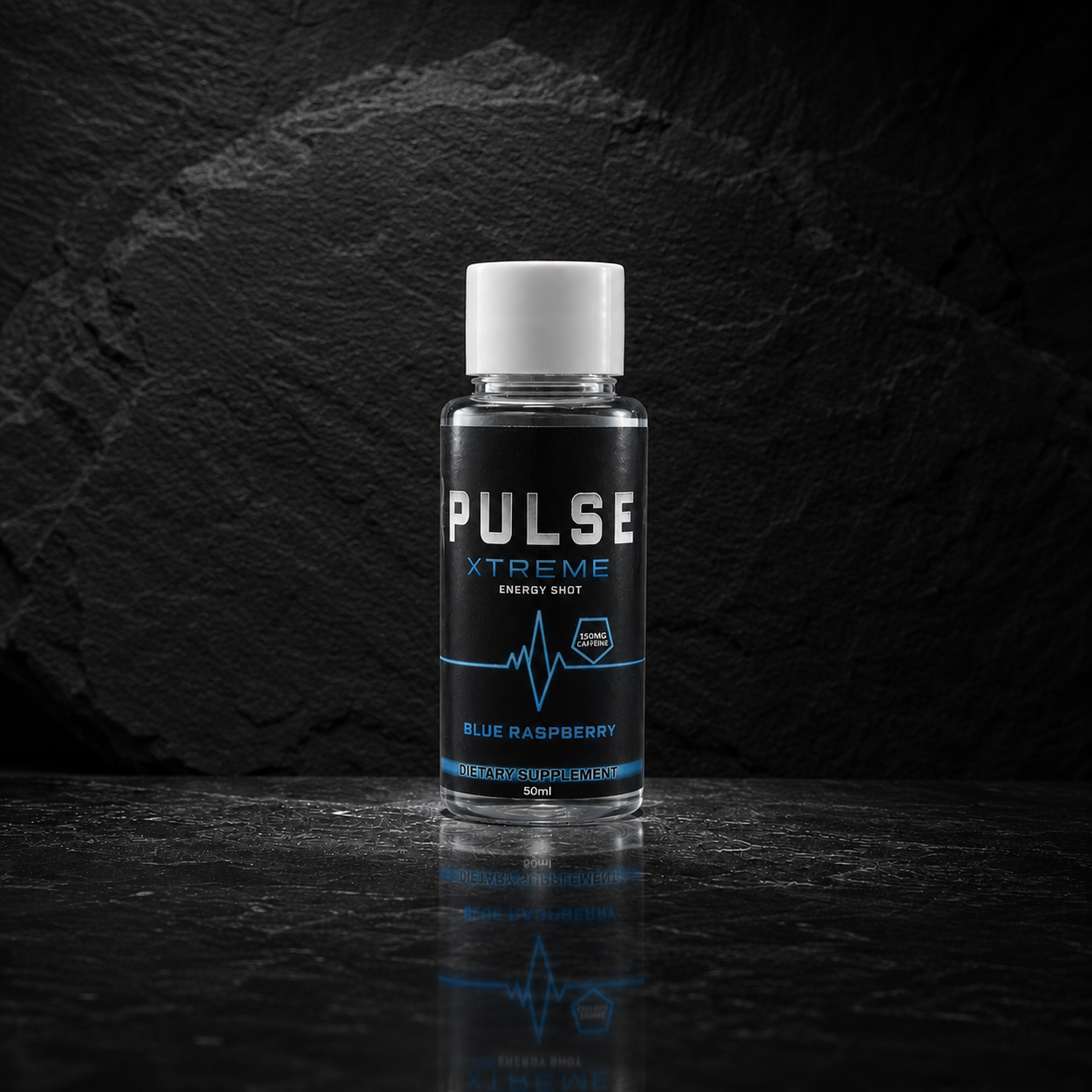 Pulse Xtreme Blue Raspberry 50 mL energy shot bottle
